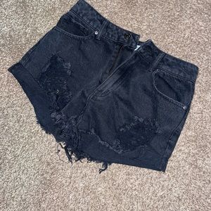 Black Jean shorts